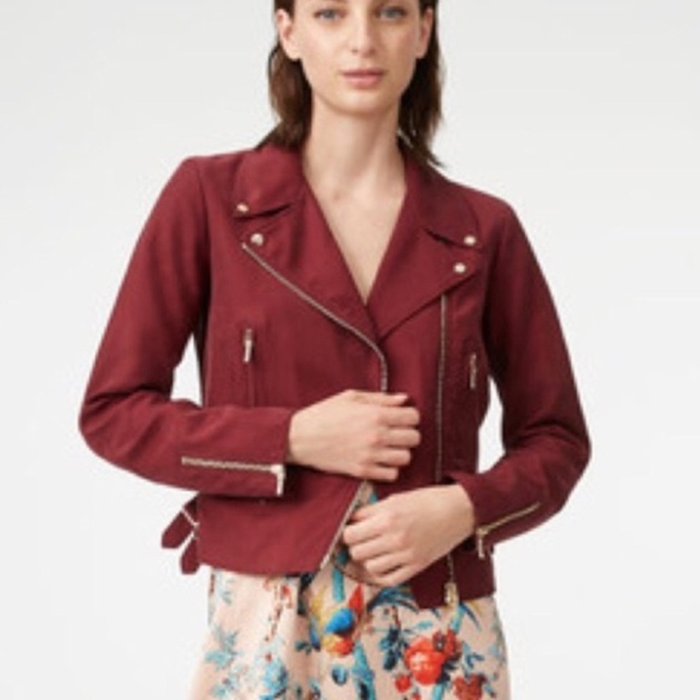 Club Monaco Maroon moto jacket
